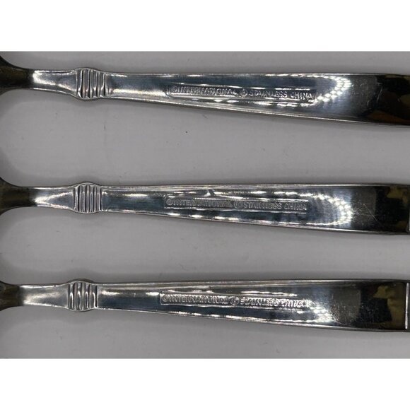 Set Of 7 International Silver Palisades Frost Stainless Steel salad Forks 18/10 - Picture 4 of 4